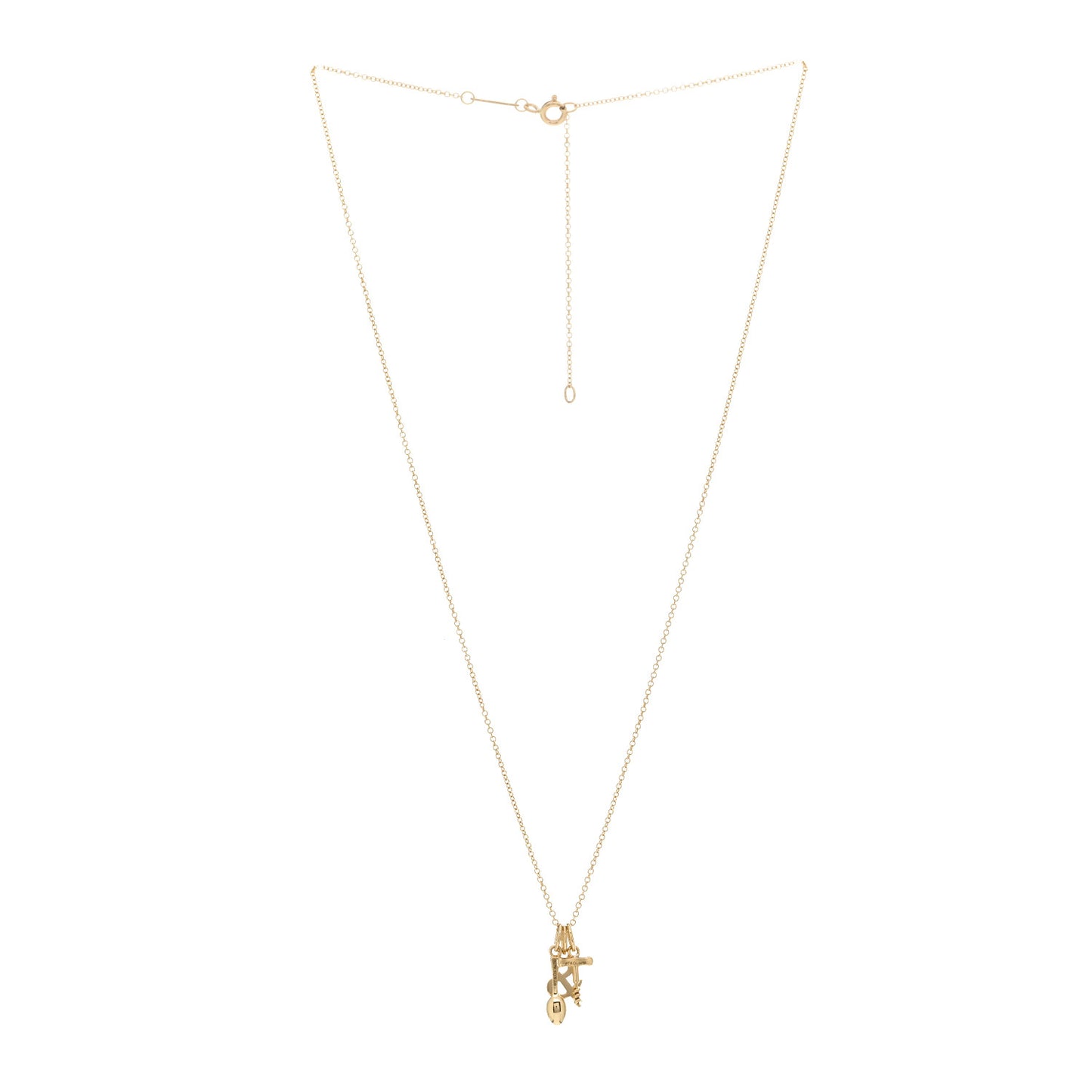 18K Yellow Gold Wine and Dine Pendant Necklace