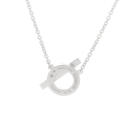 Hermes 18K White Gold Diamond Finesse Pendant Necklace 4 of 5