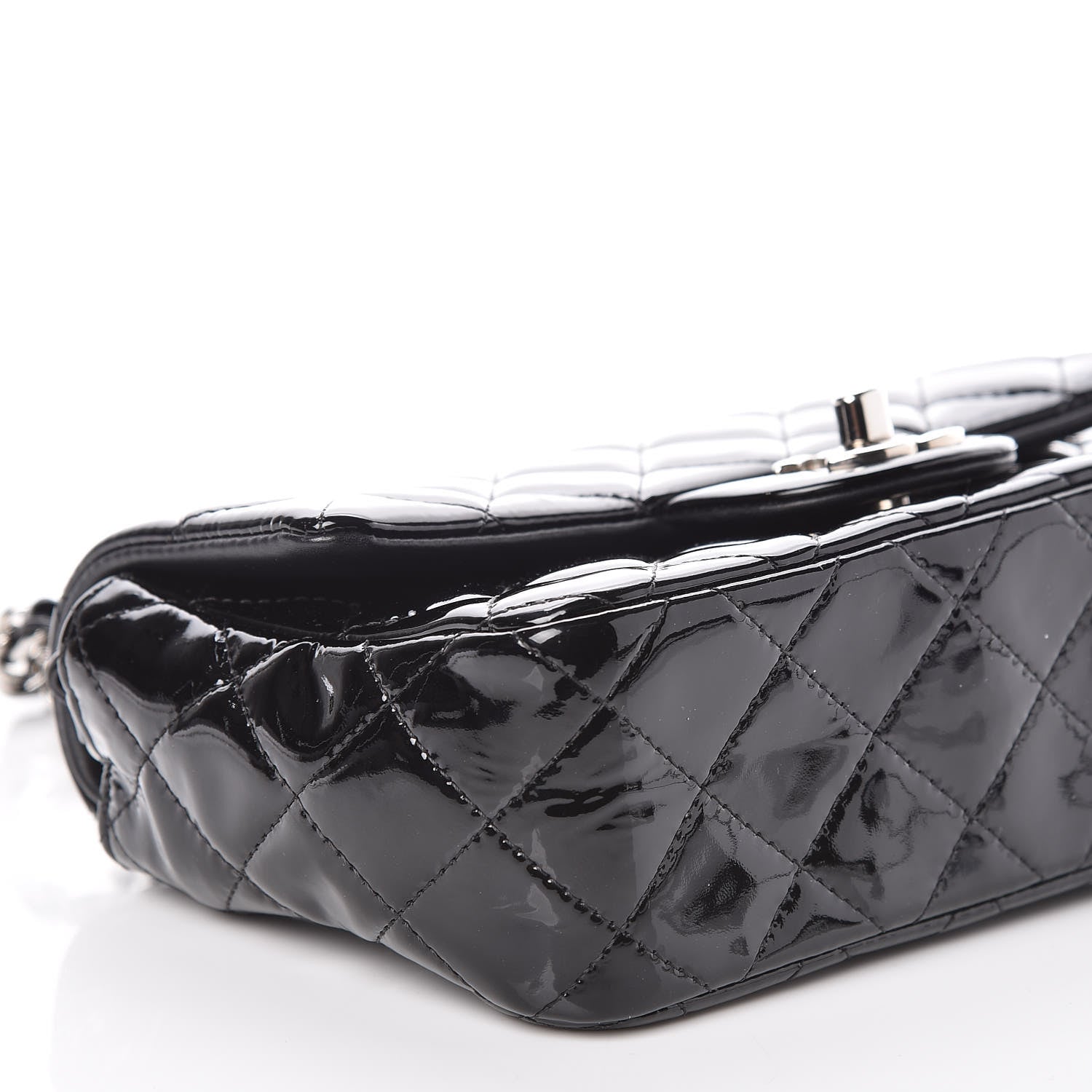 Chanel Patent Calfskin Quilted Mini Rectangular Flap Black 8 of 10