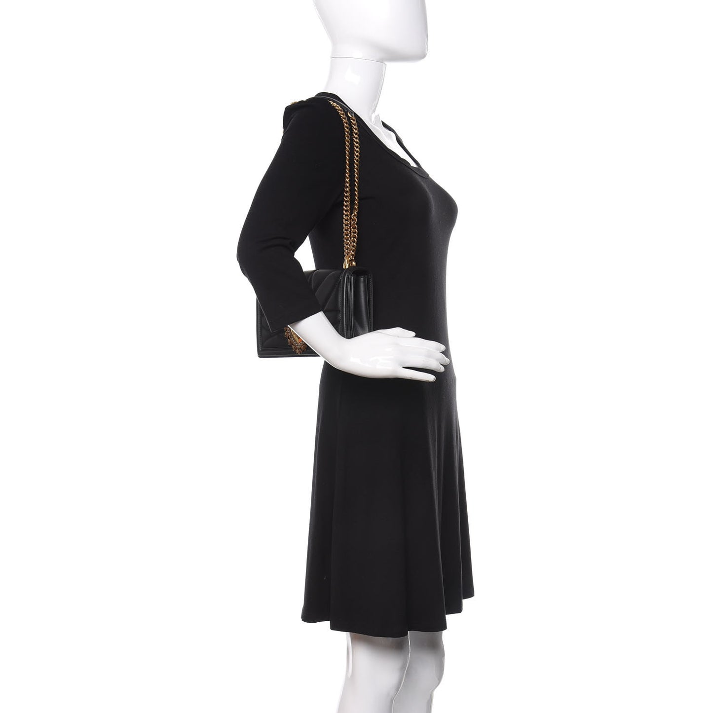 Calfskin Medium Devotion Crossbody Bag Black