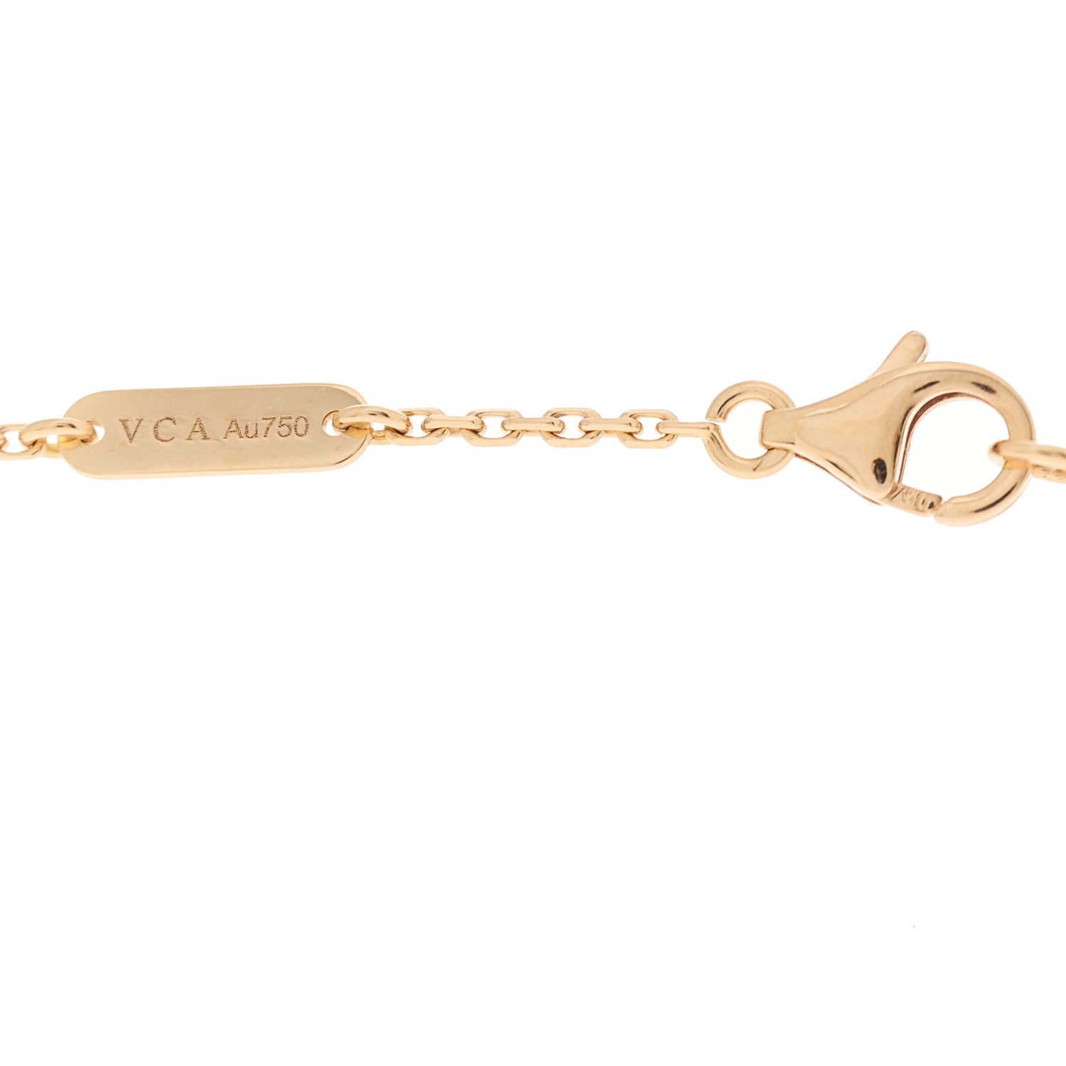 Van Cleef & Arpels 18K Rose Gold Diamond Pink Porcelain Vintage Alhambra Pendant Necklace 5 of 5