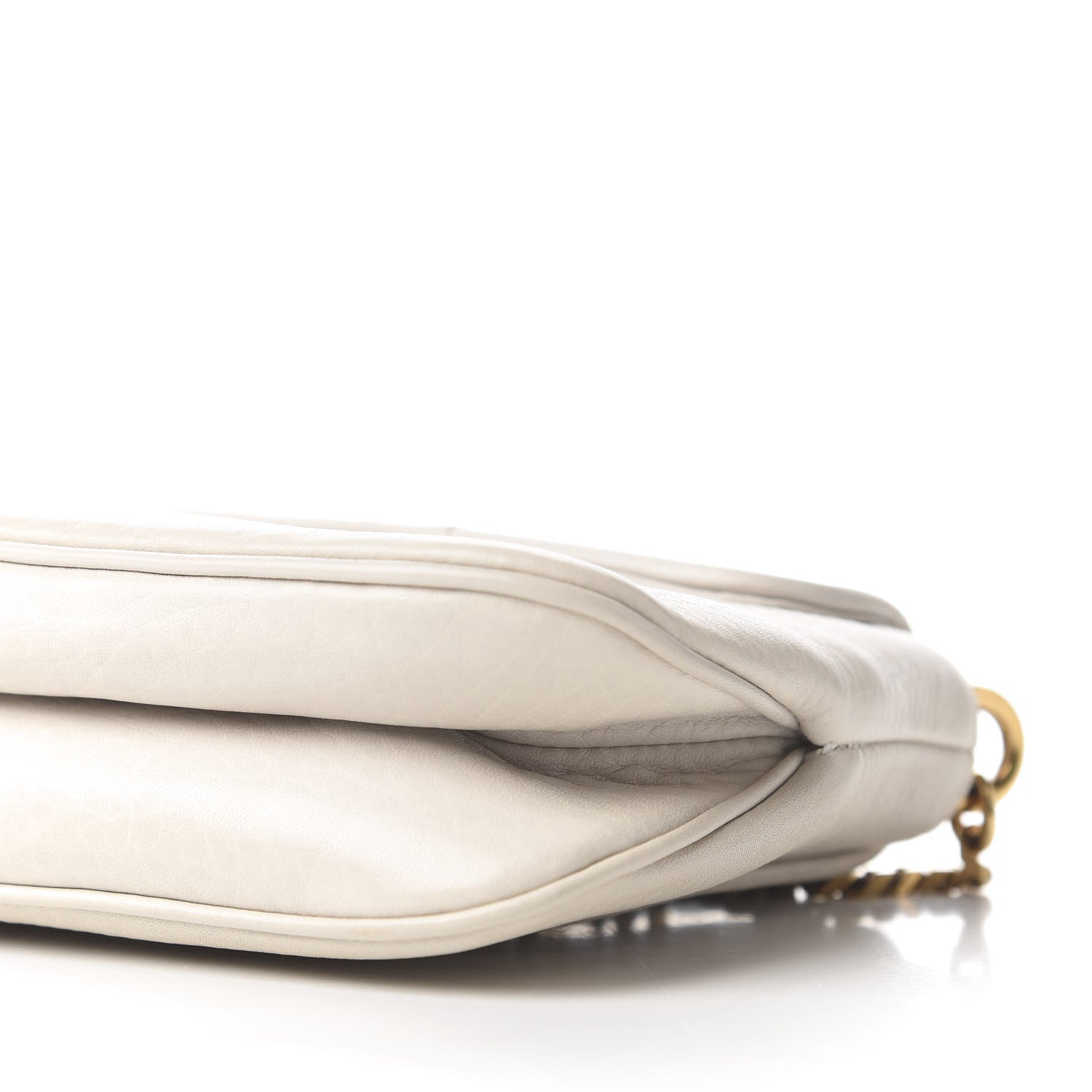 Gucci Pebbled Calfskin Small 1973 Chain Shoulder Bag Off White 6 of 10