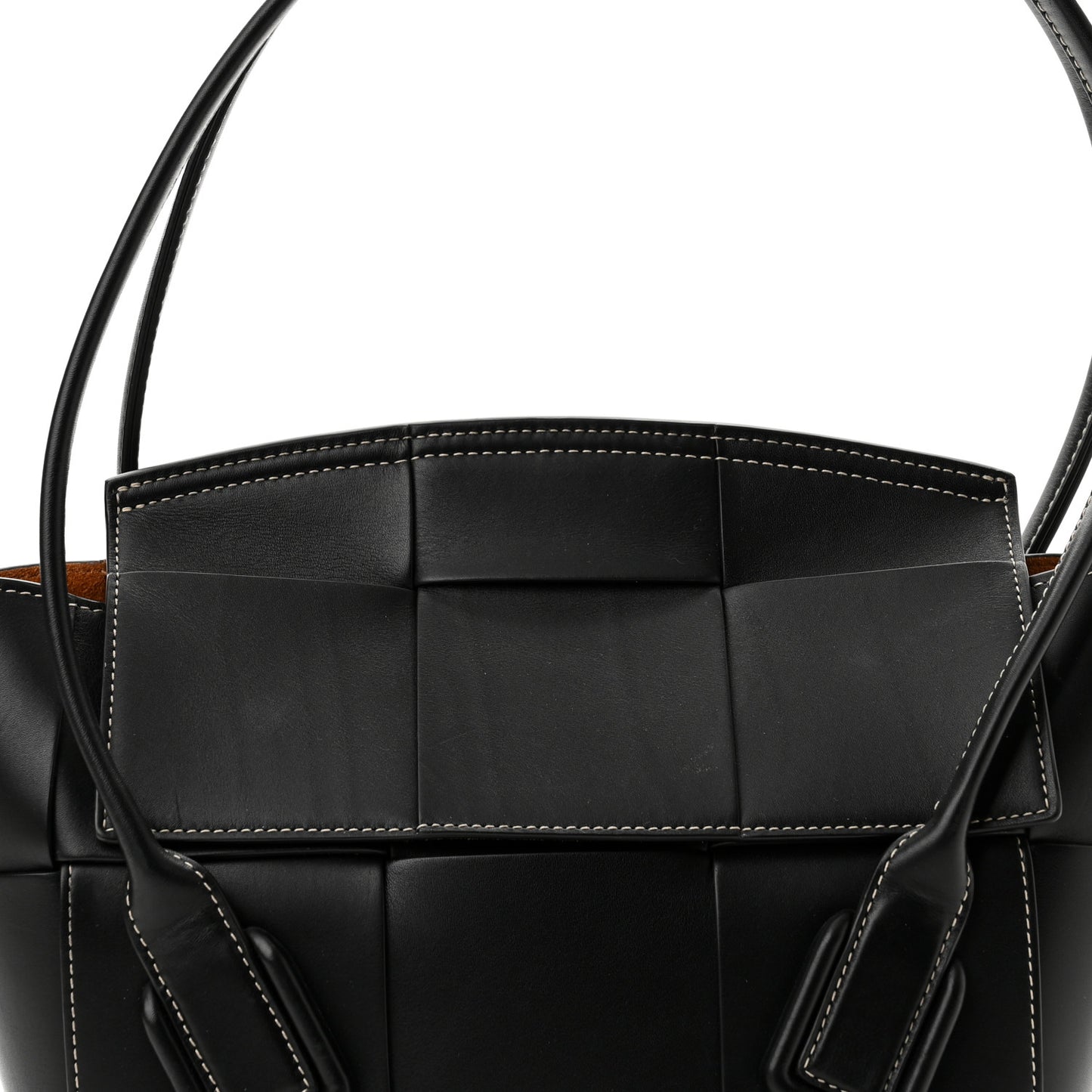 French Calfskin Maxi Intrecciato Small Arco Black