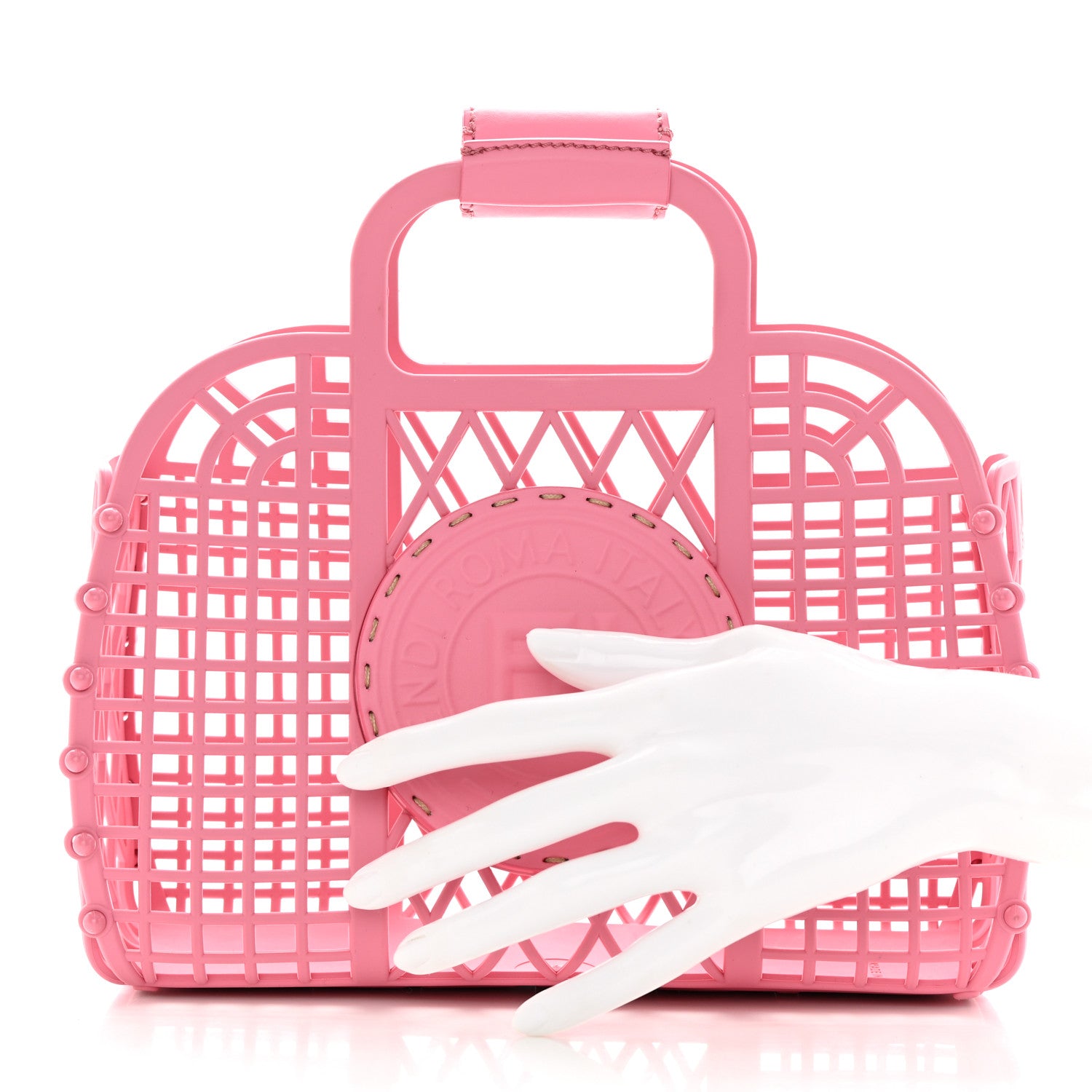 Fendi Recycled Plastic Vitello Liberty Matte Small Fendi Basket Rosa 2 of 11