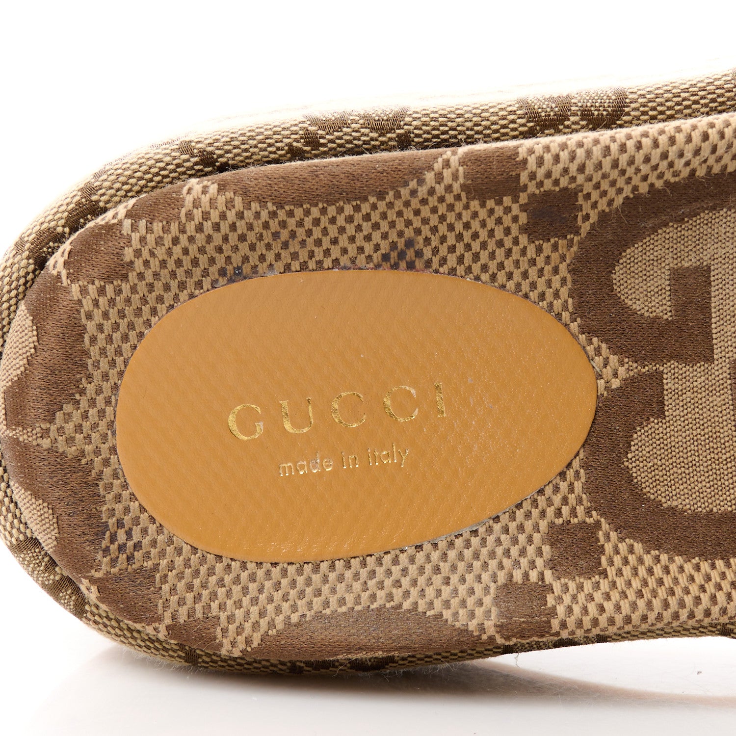 Gucci Monogram Maxi GG Angelina Platform 55mm Slide Sandals 36.5 Beige 8 of 9