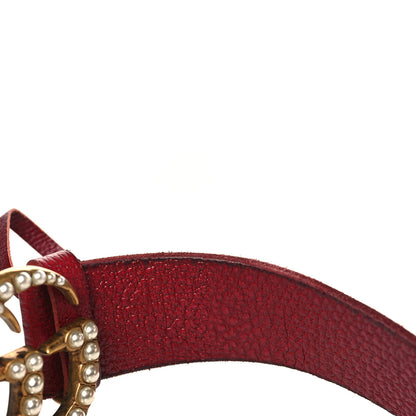 Gucci Cuoio Tusk Lavato Pearl Double G 40mm Belt 110 44 Romantic Cerise Cream 7 of 8