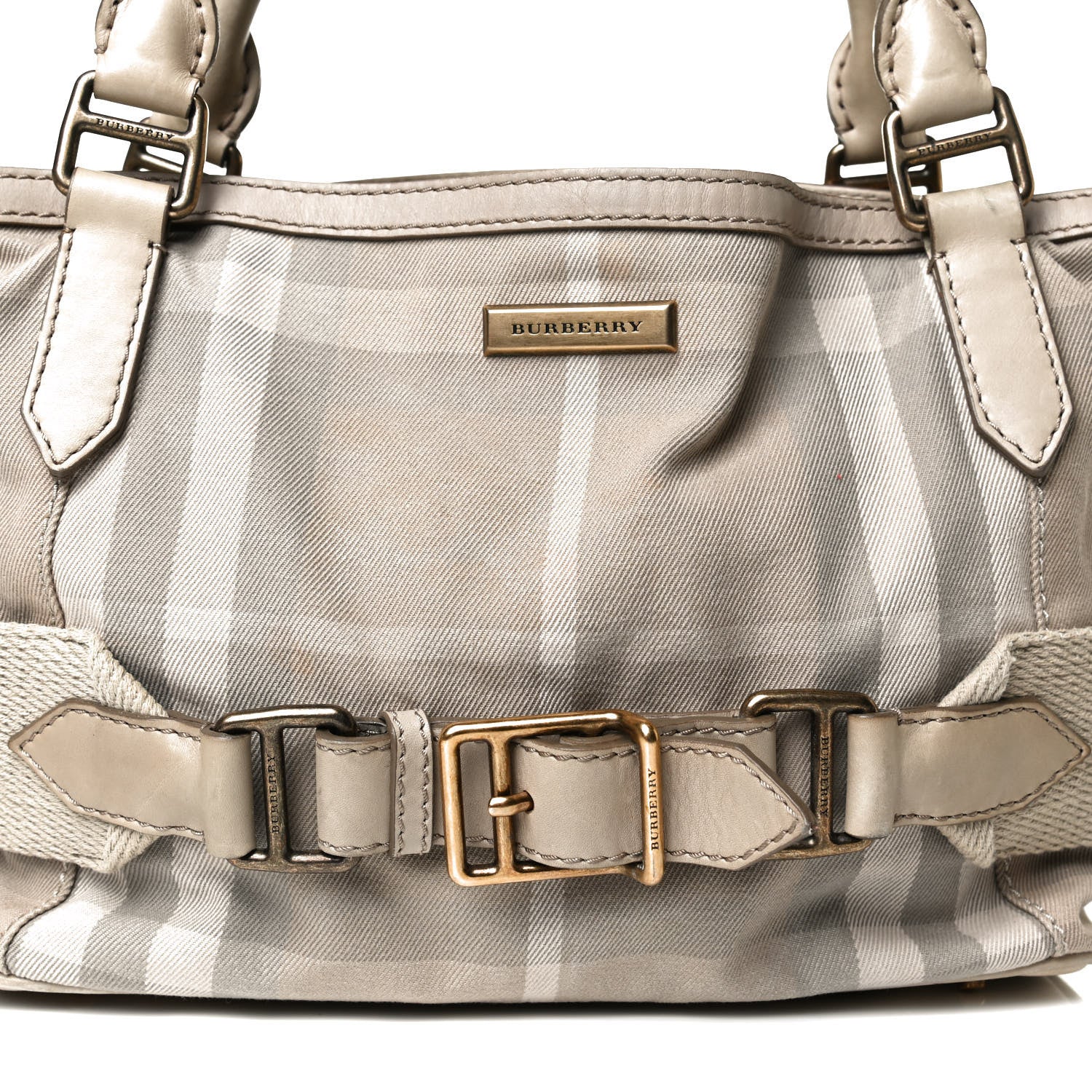Burberry Canvas House Check Parsons Satchel Light Beige 8 of 18