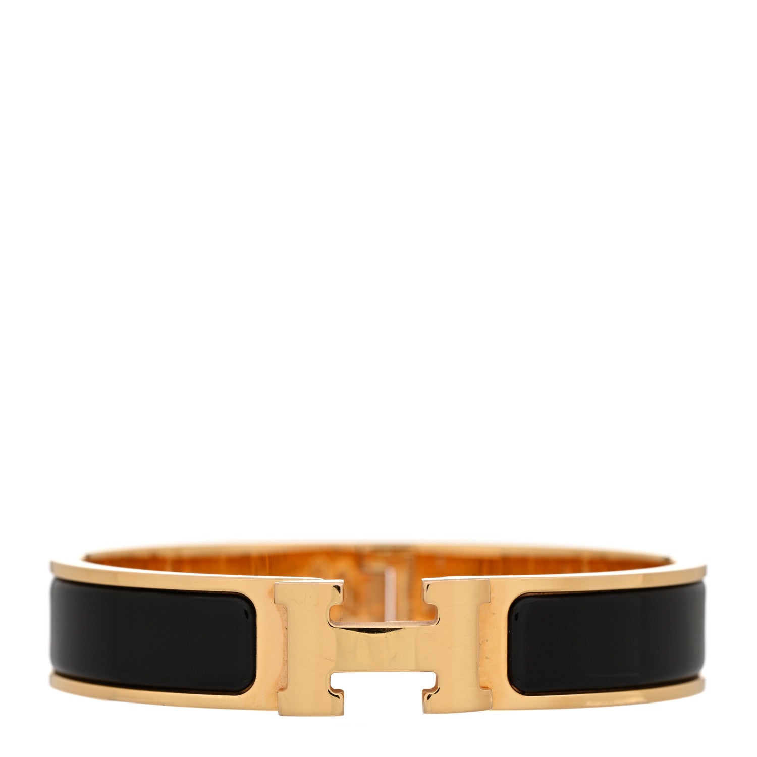 Hermes Enamel Narrow Clic Clac H Bracelet PM Black 1 of 8