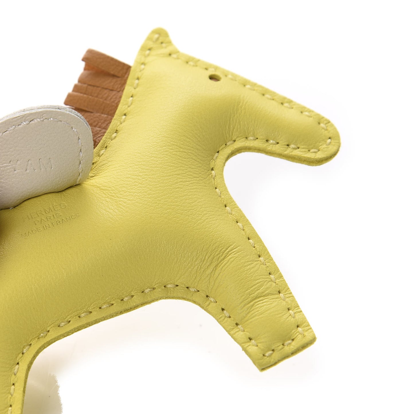 Milo Lambskin Grigri Rodeo Horse Bag Charm PM Lime Sesame Craie