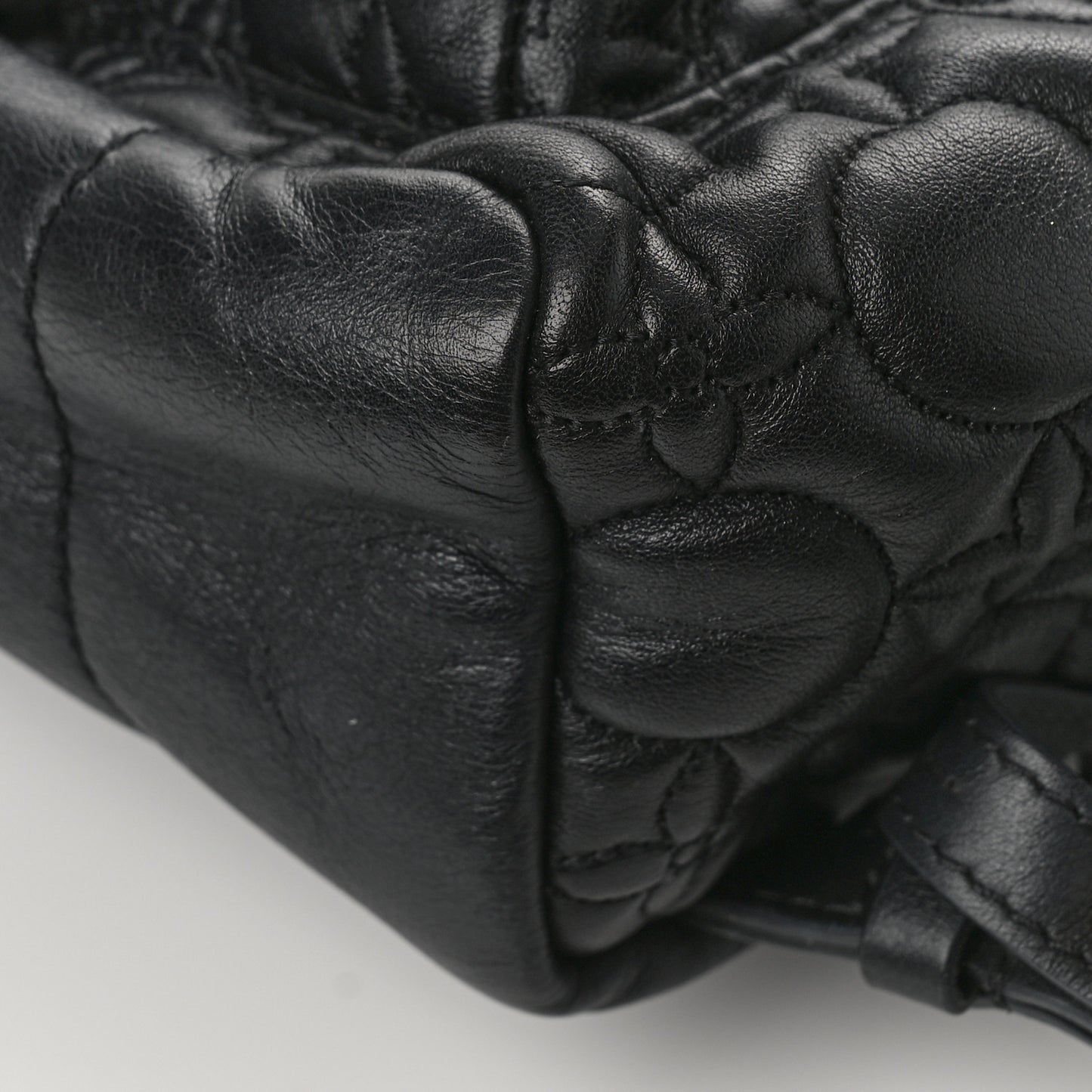 Lambskin Flower Quilted Palm Springs Backpack PM Black