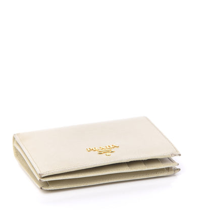 Prada Saffiano Metal Bi-Fold Wallet Cera 3 of 9
