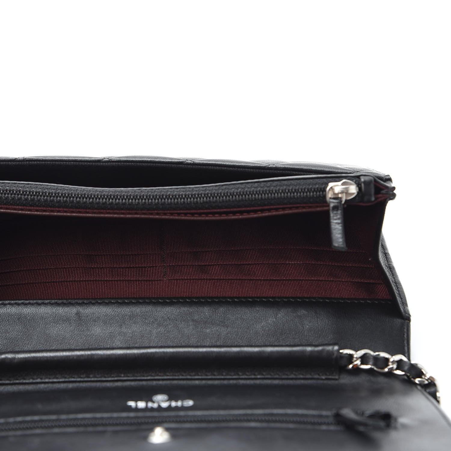 Chanel Lambskin Quilted Wallet On Chain WOC Black 4 of 10