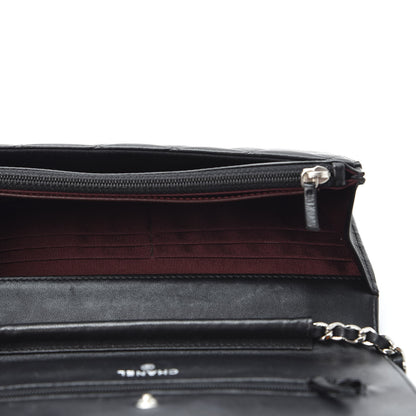Chanel Lambskin Quilted Wallet On Chain WOC Black 4 of 10
