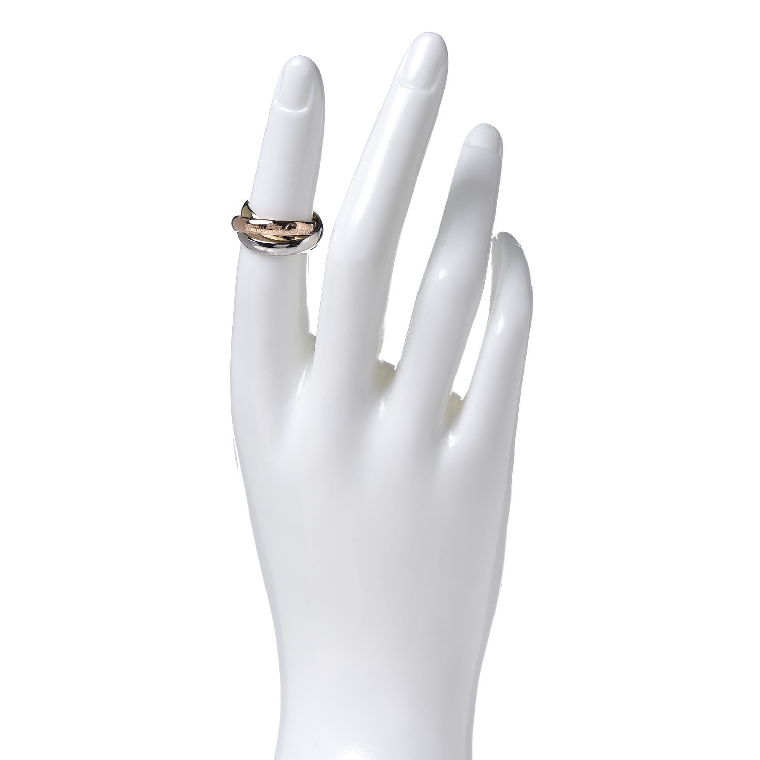 Cartier 18K Pink Yellow White Gold Classic Les Must De Trinity Ring 51 5.75 2 of 6