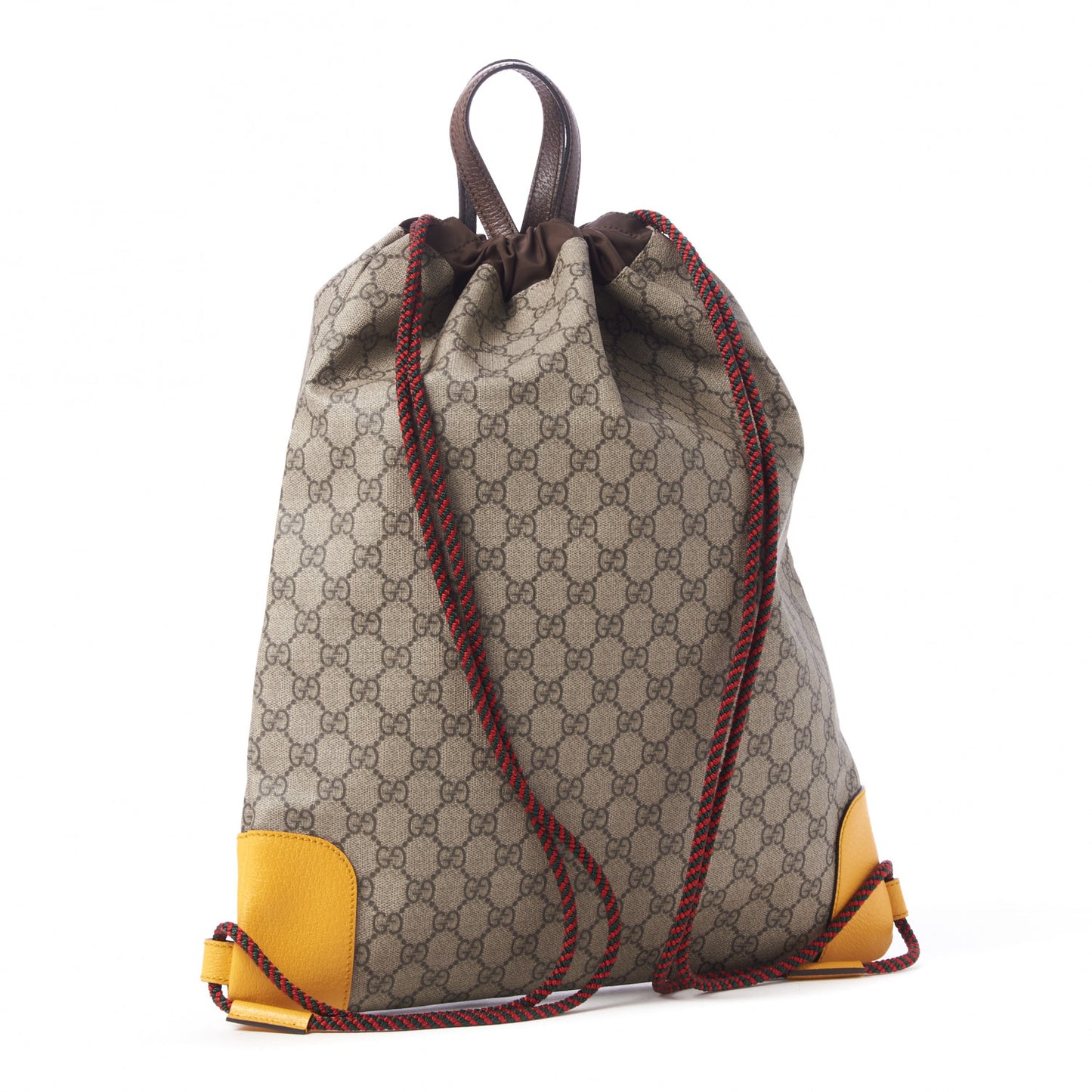 GG Supreme Monogram Neo Vintage Drawstring Backpack Beige New Acero Crop