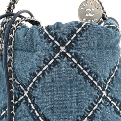 Chanel Denim Stitched Quilted Mini Chanel 22 Blue 8 of 11