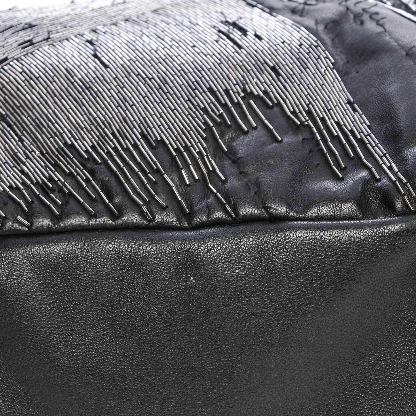 Nappa Beaded Glam Tote Black