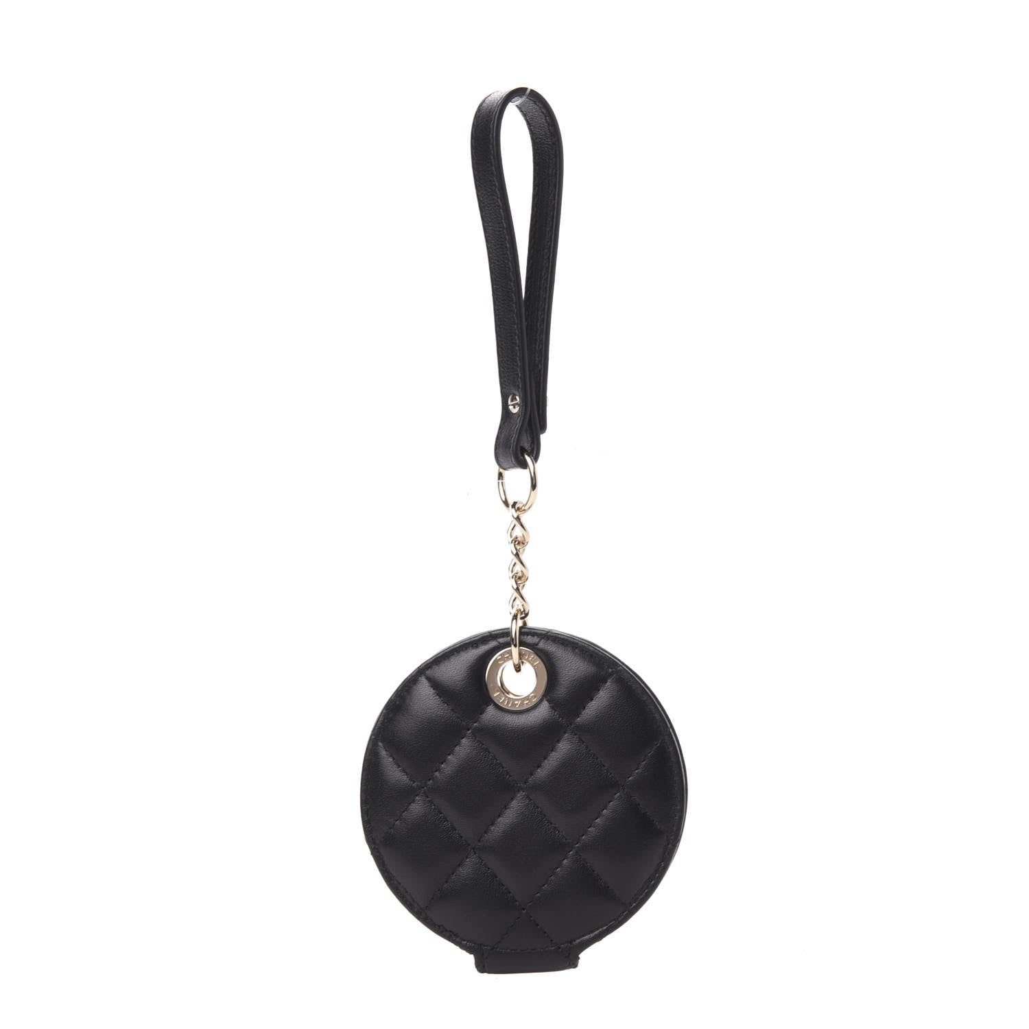 Chanel Lambskin Quilted Round Luggage Tag Black 3 of 7