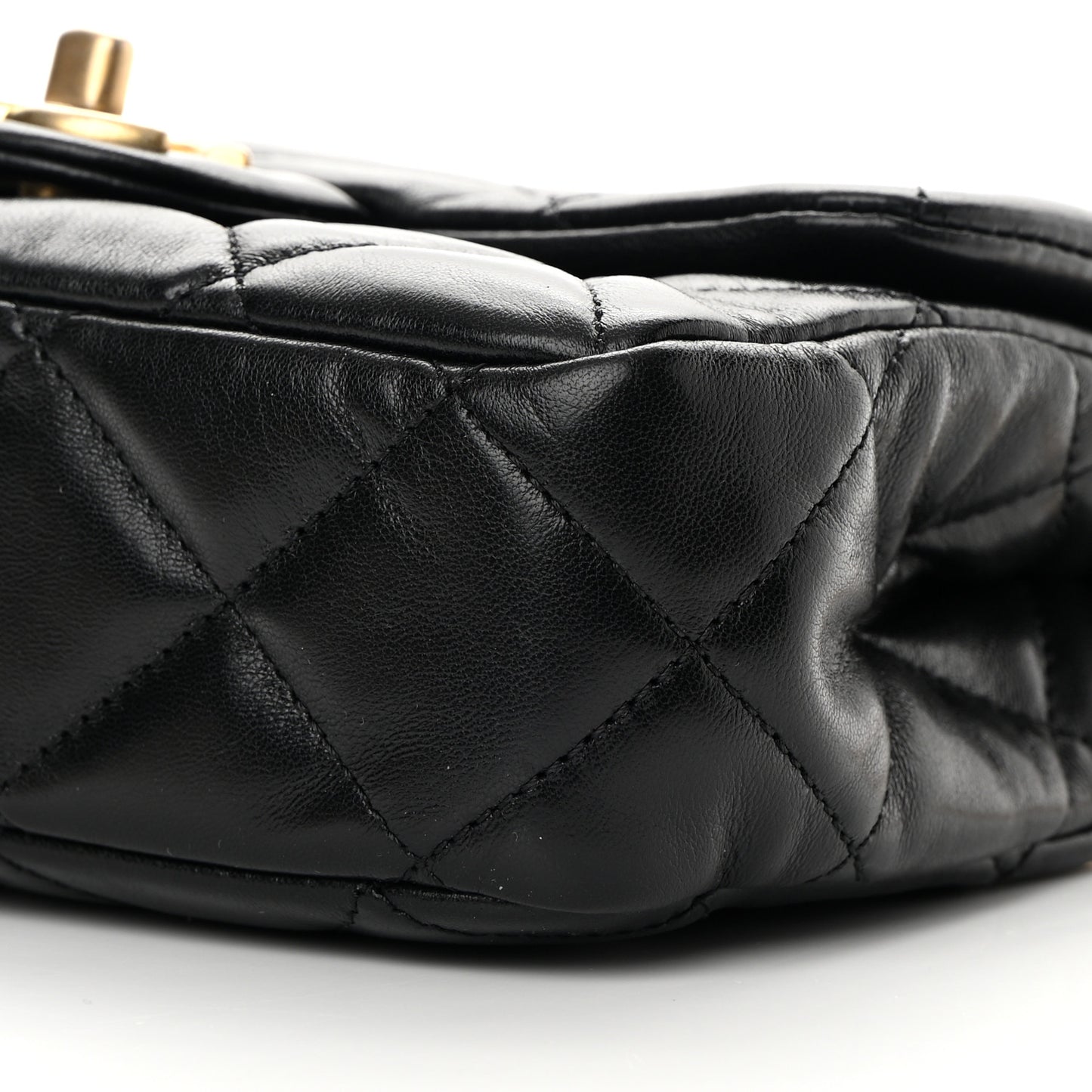 Lambskin Quilted Small Fancy Jewel Flap Black