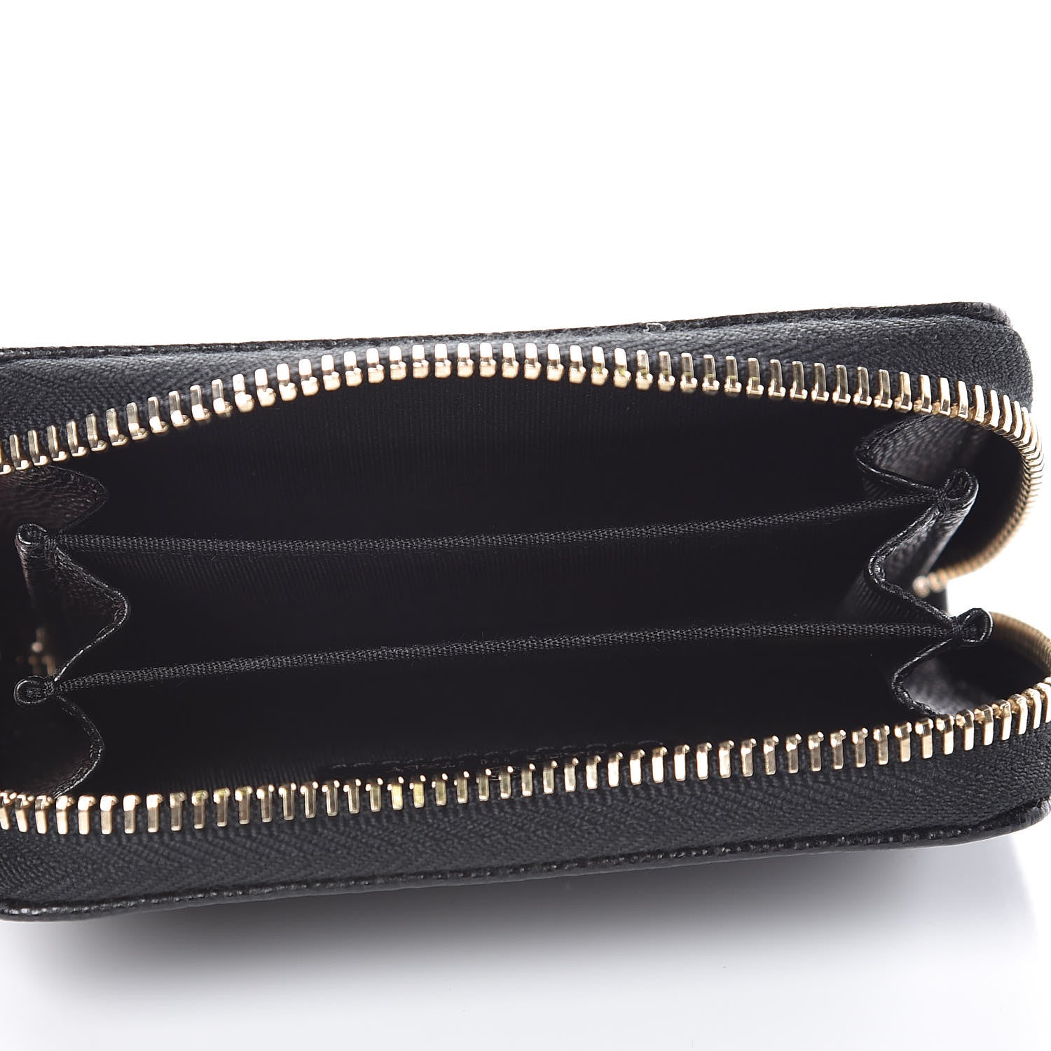 Chanel Caviar Camellia Embossed Zip Coin Purse Black 5 of 7