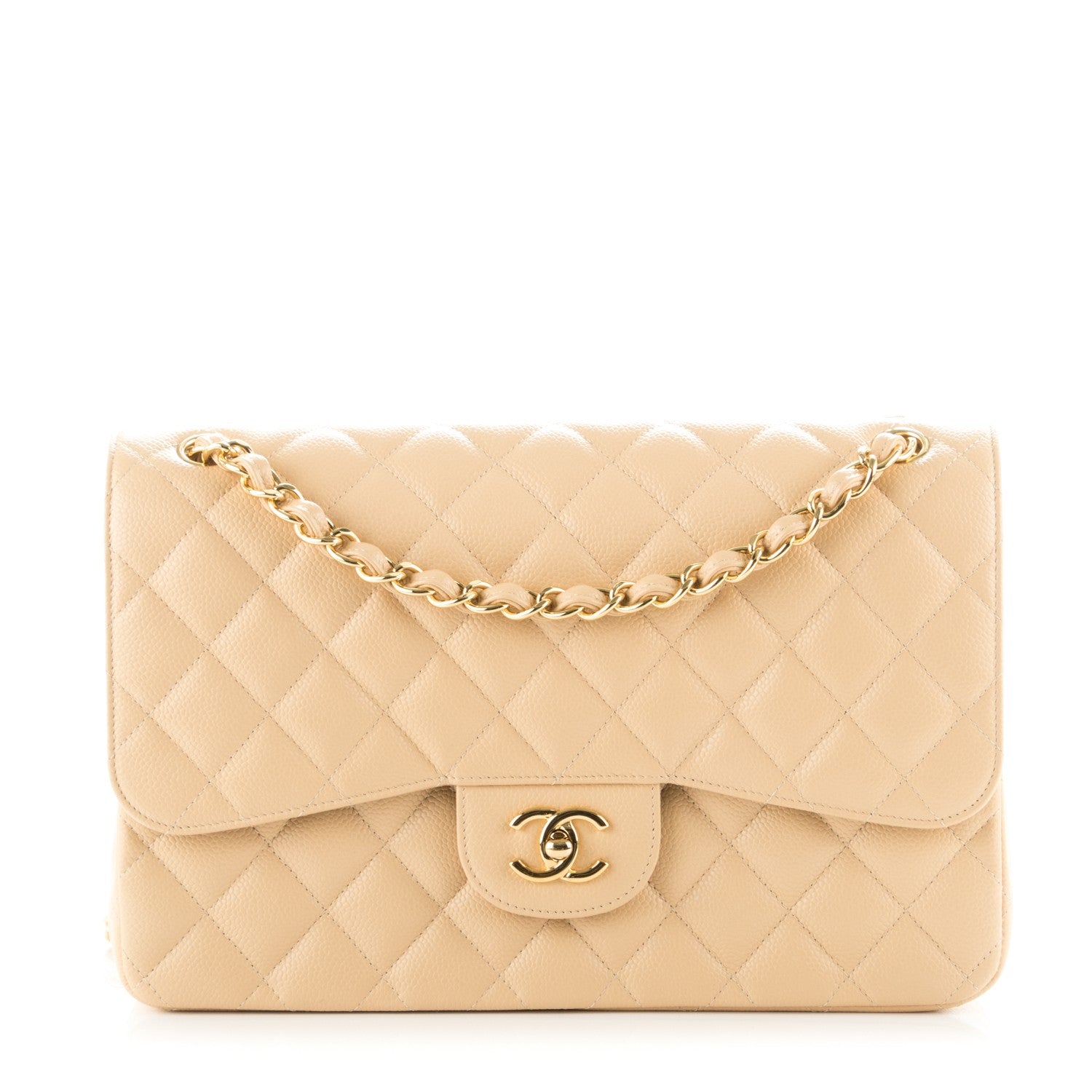 Chanel Caviar Quilted Jumbo Double Flap Beige Clair 1 of 8