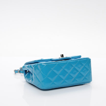 Chanel Patent Quilted Mini Square Flap Turquoise 4 of 8
