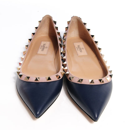 Valentino Garavani Nappa Rockstud Ballerina Flats 36 Marine Poudre 2 of 9