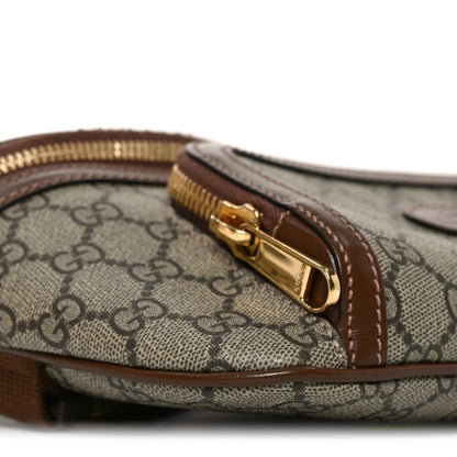 Gucci GG Supreme Monogram Textured Calfskin Retro Interlocking G Belt Bag Beige Ebony Brown Sugar 9 of 10