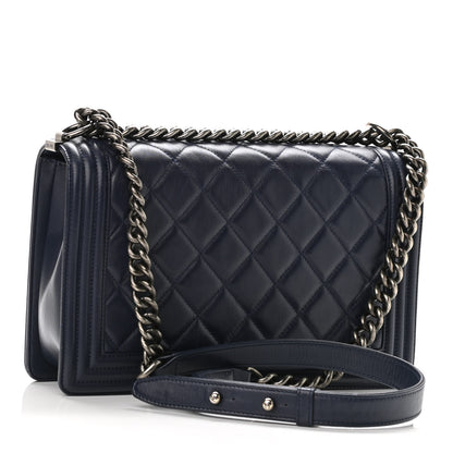 Chanel Calfskin Quilted New Medium Boy Flap Navy 3 of 10