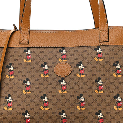 Gucci X DISNEY Mini Vintage GG Supreme Monogram Mickey Mouse Large Shopping Tote Beige Vintage Sun Oil 9 of 11