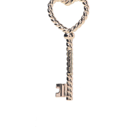 Tiffany 18K Rose Gold Twist Heart Key Pendant Necklace 5 of 9