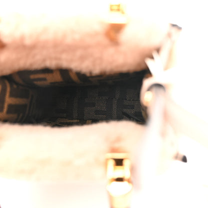 Fendi Shearling Plexiglass FF Mini Fendi Sunshine Shopper Soap White 5 of 10