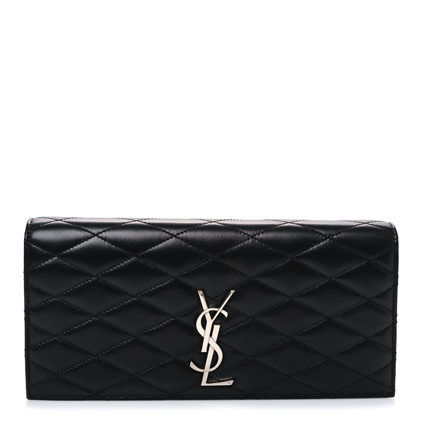 Lambskin Quilted Kate Clutch Black