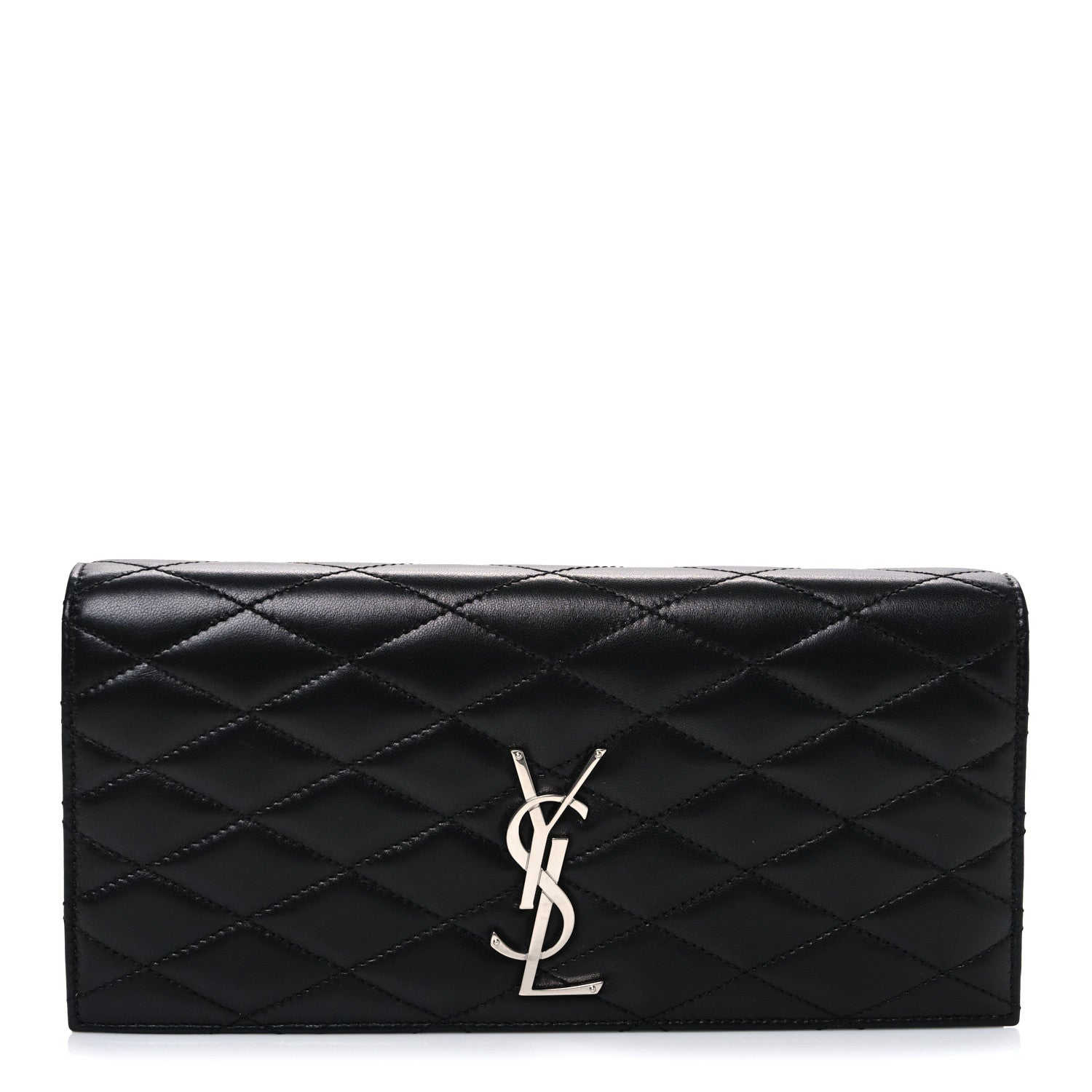 Saint Laurent Lambskin Quilted Kate Clutch Black 1 of 6