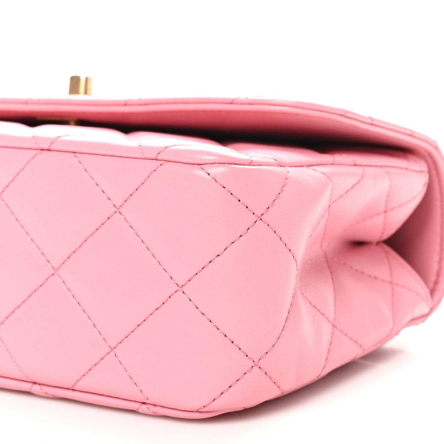 Chanel Lambskin Metal Quilted Twist Top Handle Flap With Chain Light Pink 10 of 10