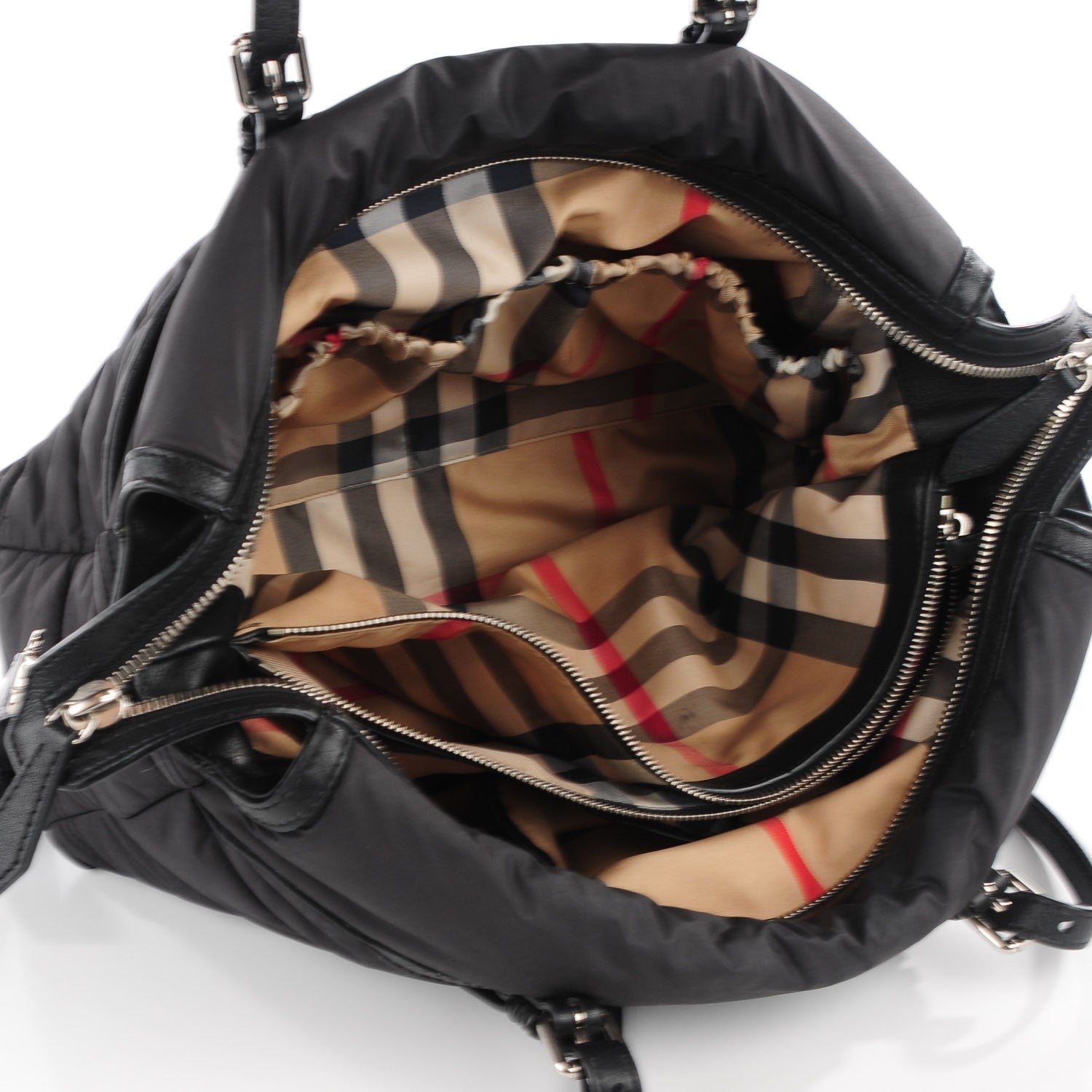 Burberry Nylon House Check Quilted Abbey Diaper Bag Black 8 of 8