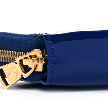 Saint Laurent Patent Calfskin Belle De Jour Zip Around Wallet Royal Blue 7 of 8