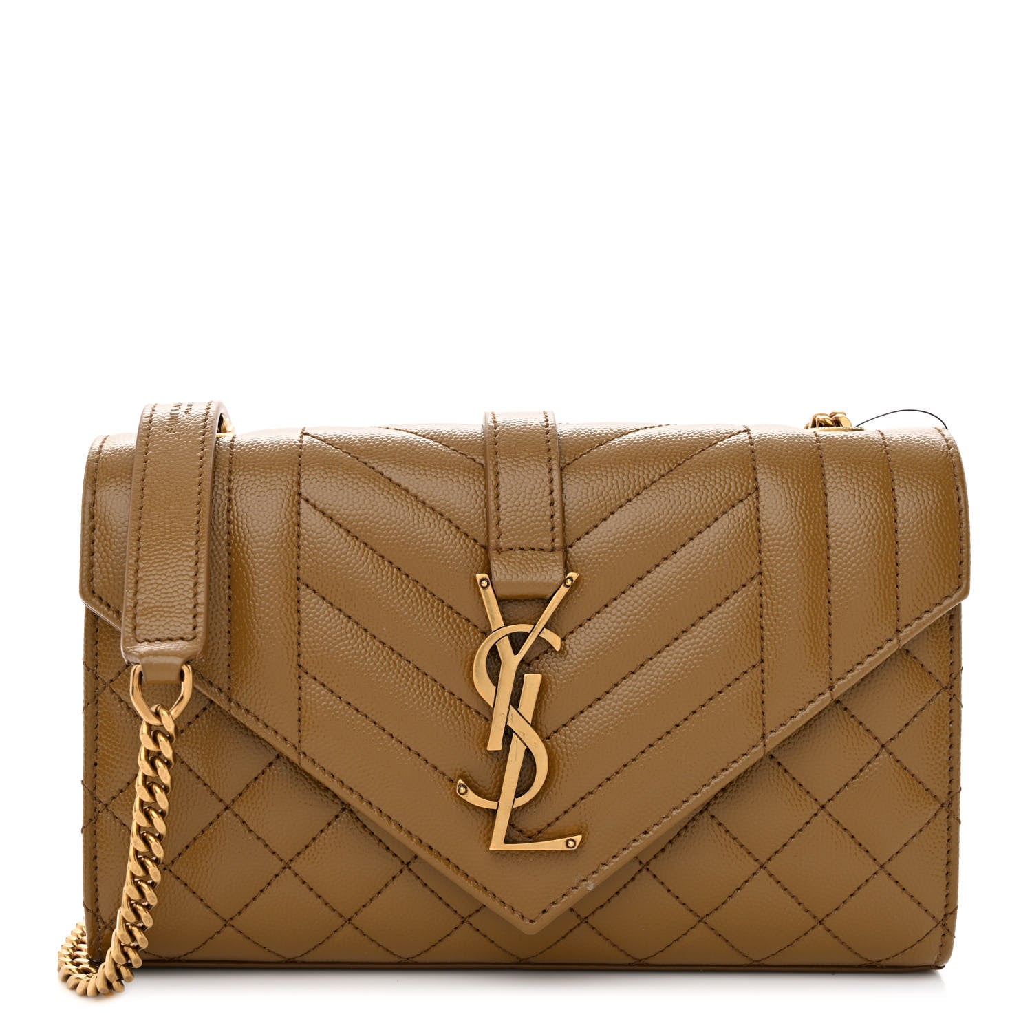 Saint Laurent Grain De Poudre Textured Mixed Matelasse Triquilt Small Monogram Satchel Old Oil 1 of 11