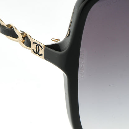 Chanel Lambskin Square Chain Sunglasses 5210-Q Black 7 of 9