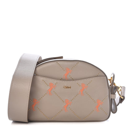 Chloe Smooth Calfskin Little Horses Embroidered Shoulder Bag Pastel Grey 1 of 10