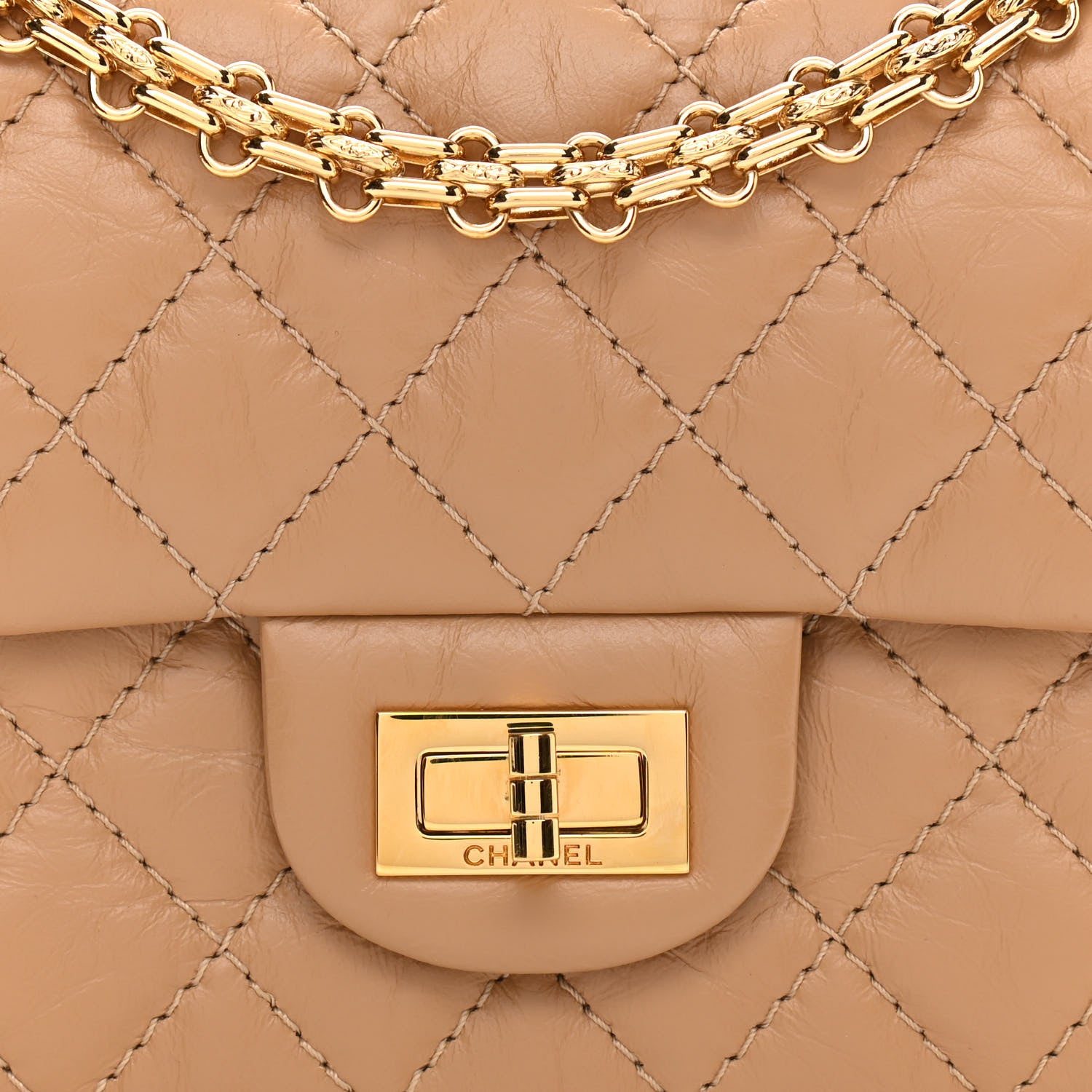 Chanel Aged Calfskin Quilted 2.55 Reissue Mini Flap Beige 8 of 11