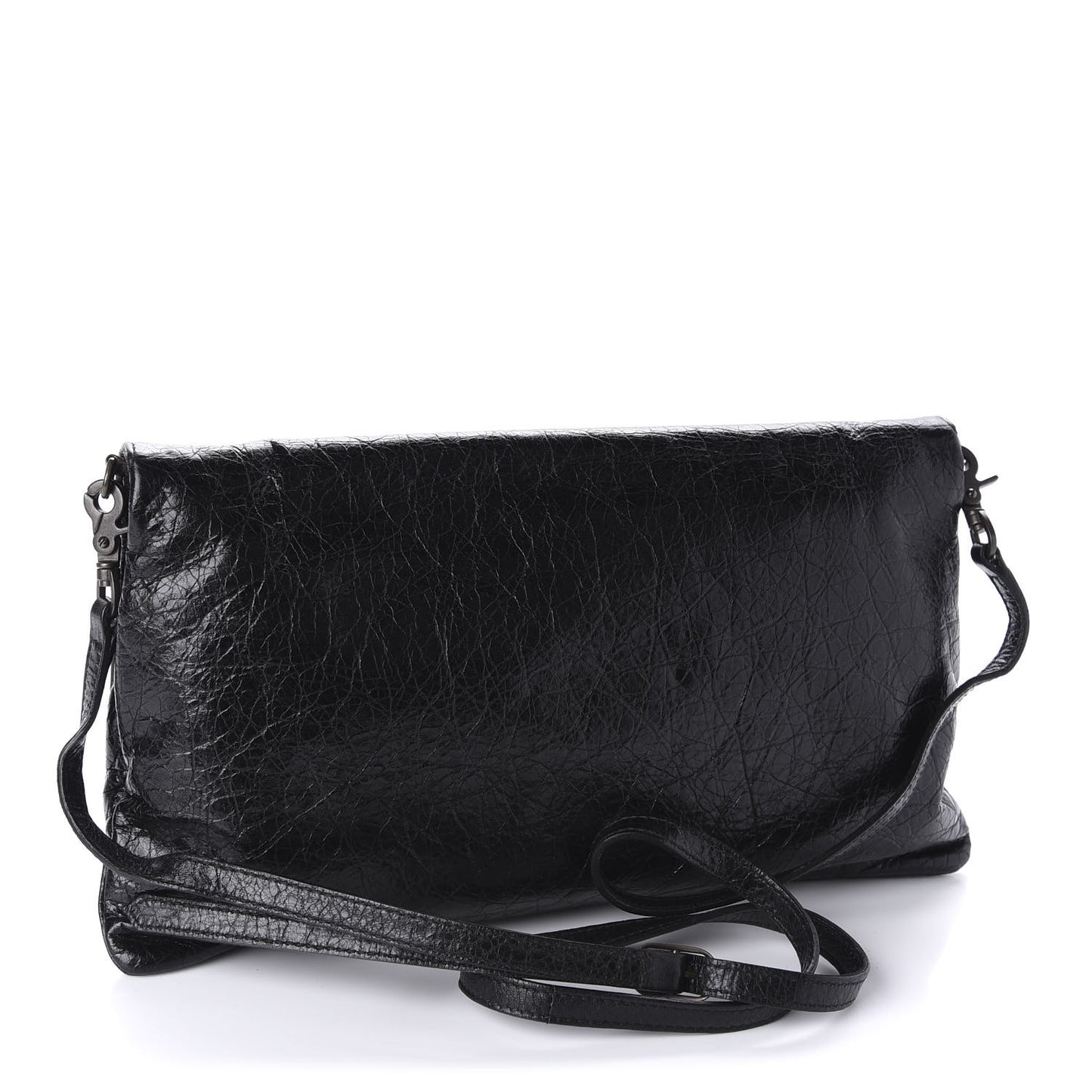 Agneau Classic Hardware Envelope Clutch Black