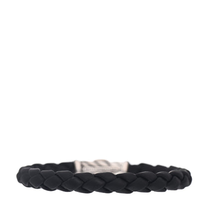 David Yurman Sterling Silver Rubber 8mm Chevron Weave Bracelet Black 1 of 4