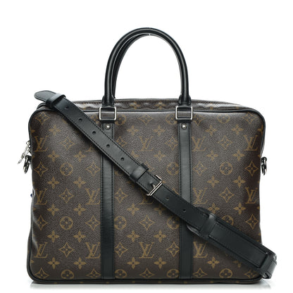 Louis Vuitton Monogram Macassar Porte-Documents Voyage PM 1 of 7