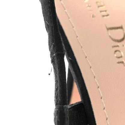 Christian Dior Mesh Strass Sweet D Sling-Back Pumps 39.5 Black 9 of 12