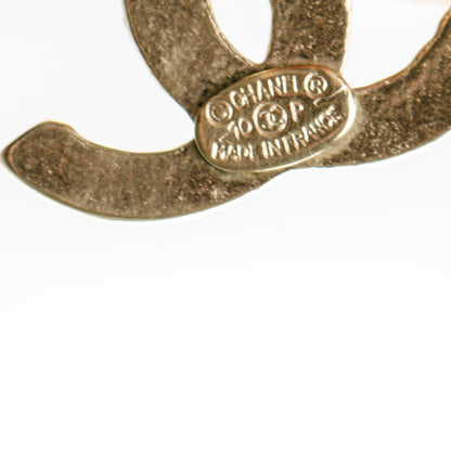 Chanel Enamel CC Earrings Beige Gold 5 of 5