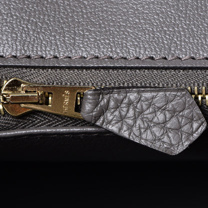Hermes Taurillon Clemence Birkin 30 Etain 9 of 37