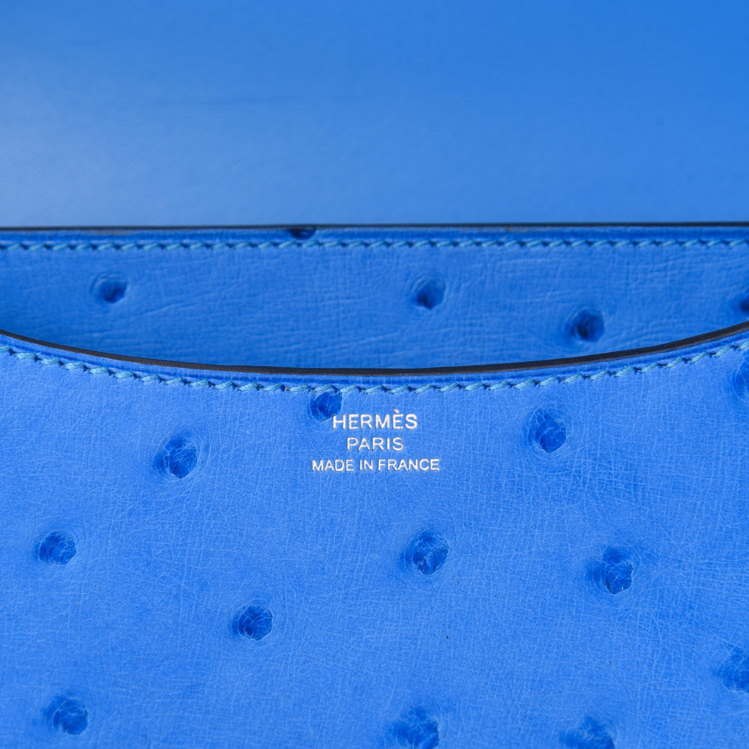 Hermes Ostrich Constance 18 Bleuet 8 of 11