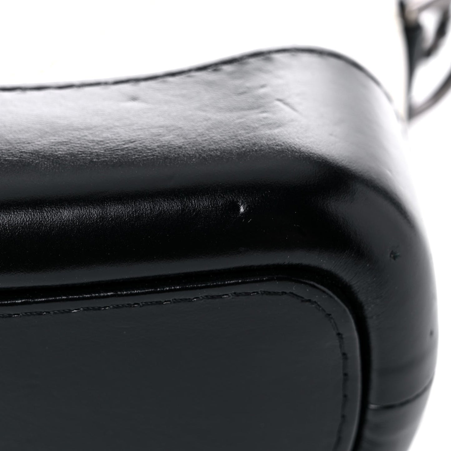 Aged Calfskin Quilted Small Gabrielle Hobo Black White