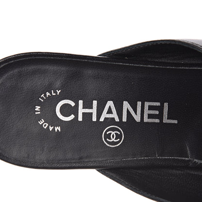 Chanel Lambskin Grosgrain Cap Toe Mules 36 Black 8 of 10